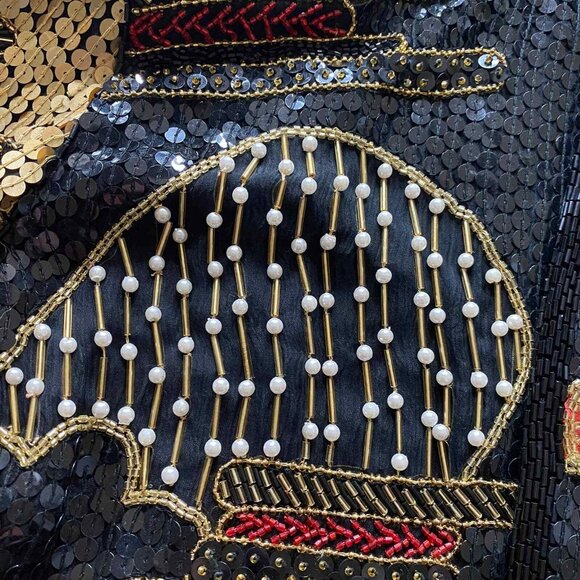 Vintage Judith Ann Creations Jacket Womens Medium Black Silk Beaded Sequined NEW - Picture 11 of 12